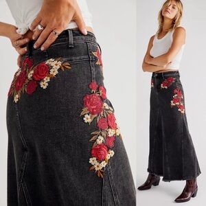 Driftwood x Free People Ruth Embroidered Skirt